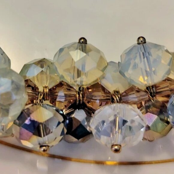 Vtg Ali-Khan New York Multi-Color Faceted AB Crystal Necklace & Earrings Set - Picture 7 of 8